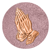 DAROUND 516 CP SH OR Copper Praying Hands Shimmer Orchid Background